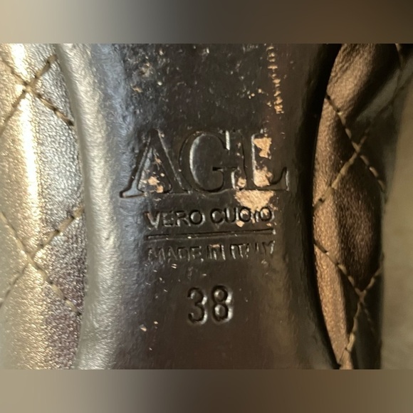 AGL Monika Cap Toe Ballet Flats Copper & Patent Leather Buckle Accent Sz 38/Us 8 - Picture 6 of 13